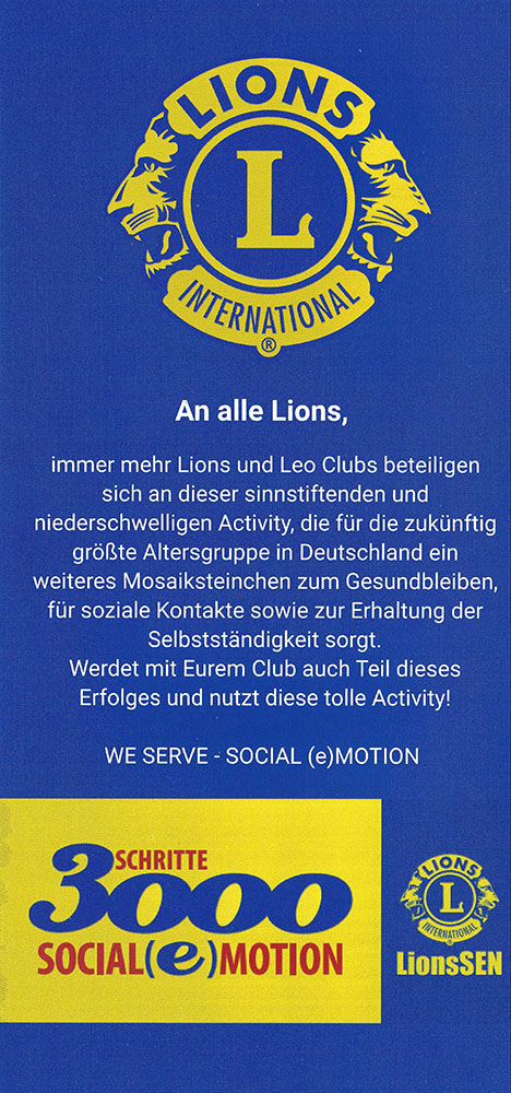 Flyer Lions SEN "3000 Schritte"