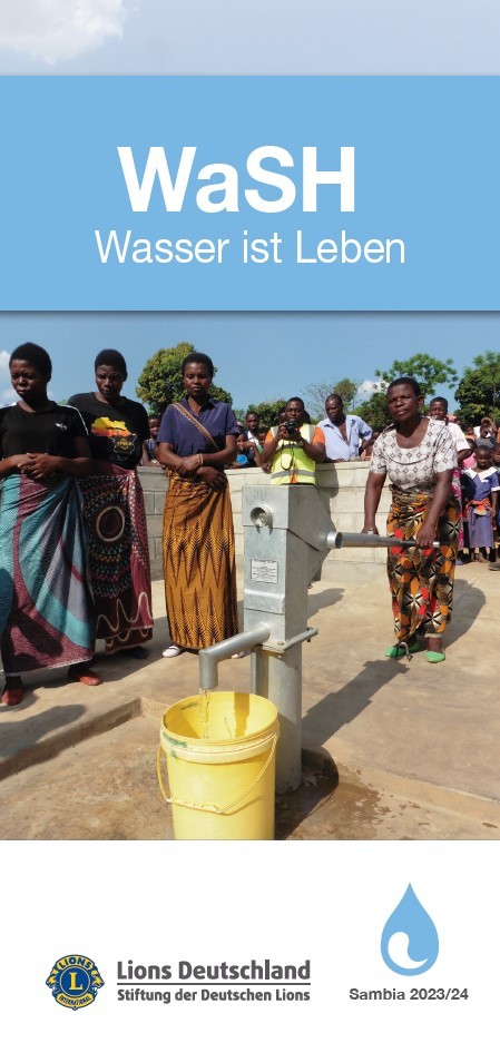 Flyer "Wasser ist Leben" – WaSH 2023/24 Sambia